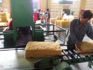 block of rubber on its way to....