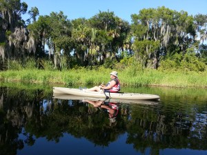 Cousin Mark in his new fishing kayak.