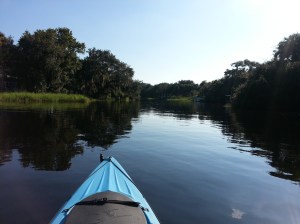 the water was still and almost black!  My boat is blue!