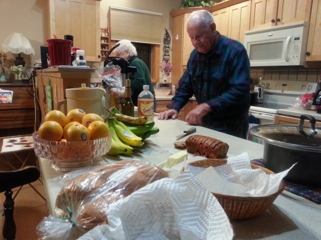 Dad, hard at work, last Thanksgiving.  Such a great time.