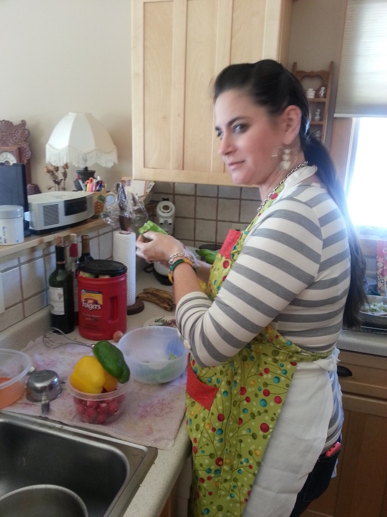 wash, peel, chop, arrange, cook, stir, EAT