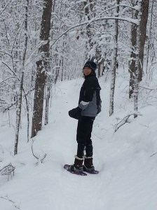 Snowshoes on Mary Pat