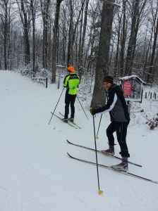 Skis on Julie