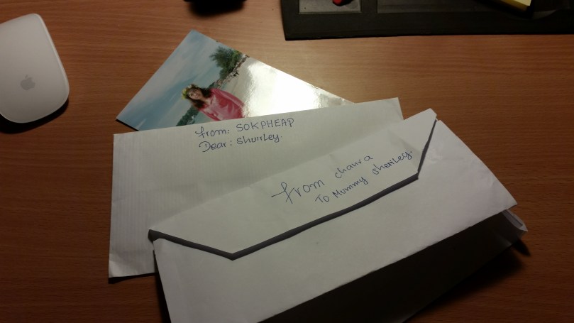 Letters handed to me today from far away Cambodia