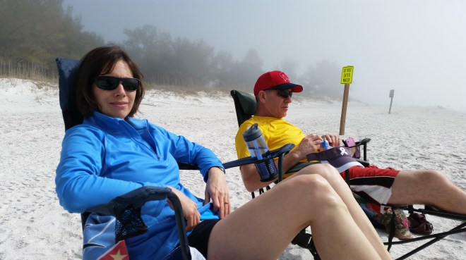 At least the white stuff isn't snow.