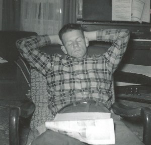 I have many pictures like this.  If he sat still, he couldn't stay awake. Hard worker. 