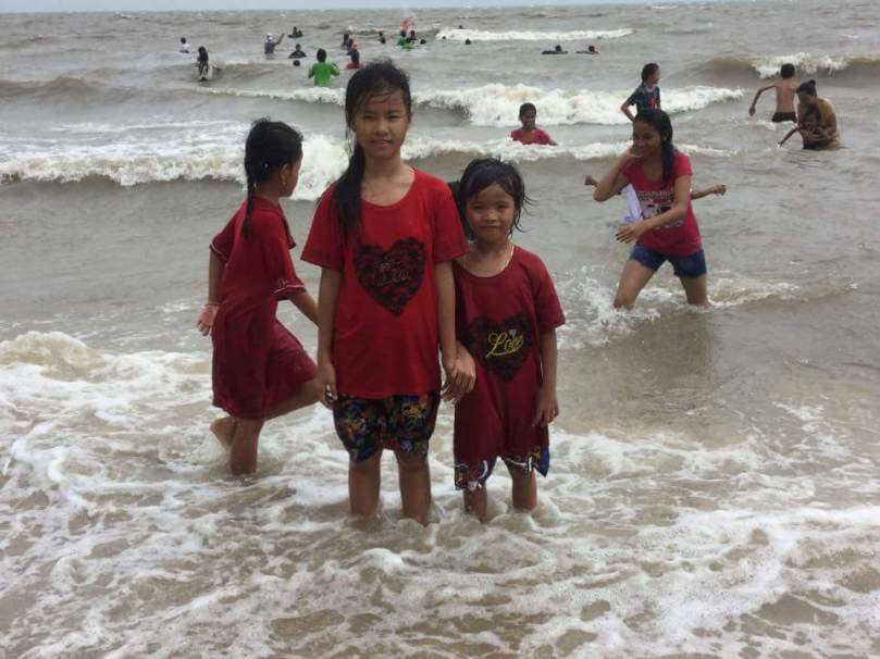 Beach at Kep on a windy, rainy day.