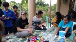 Activities take place outside on platform in the courtyard