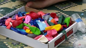 Kids love bright colors and playing with balloons too.