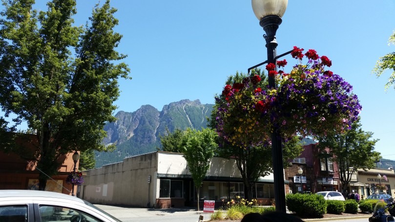 Outside a cafe with a great view...